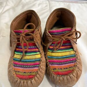 Colorful Striped Kids Moccasins